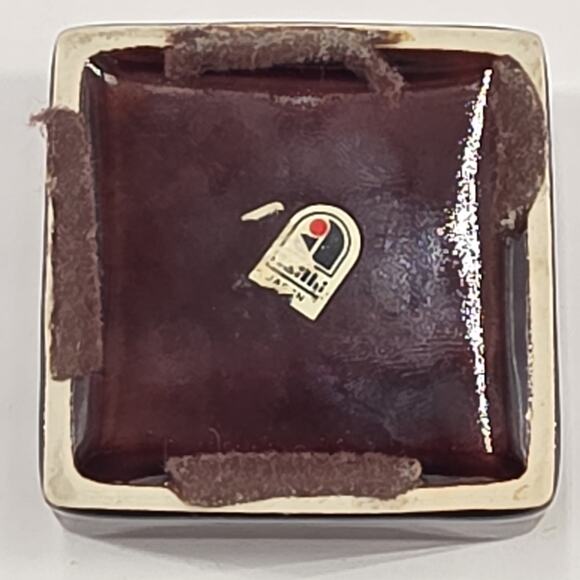 ASAHI trinket Ring Box Jewelry Ceramic Vintage Small 2.75 X 2.75 X 1.5 Peacock - Picture 6 of 12